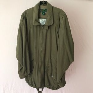 Vintage Bobby Jones Silk Jacket Army Green Coat